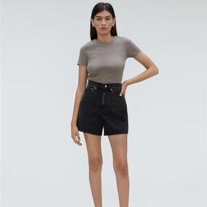 Everlane The A-Line Denim Short- size 24- Storm Black